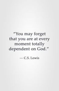 totally dependent on God